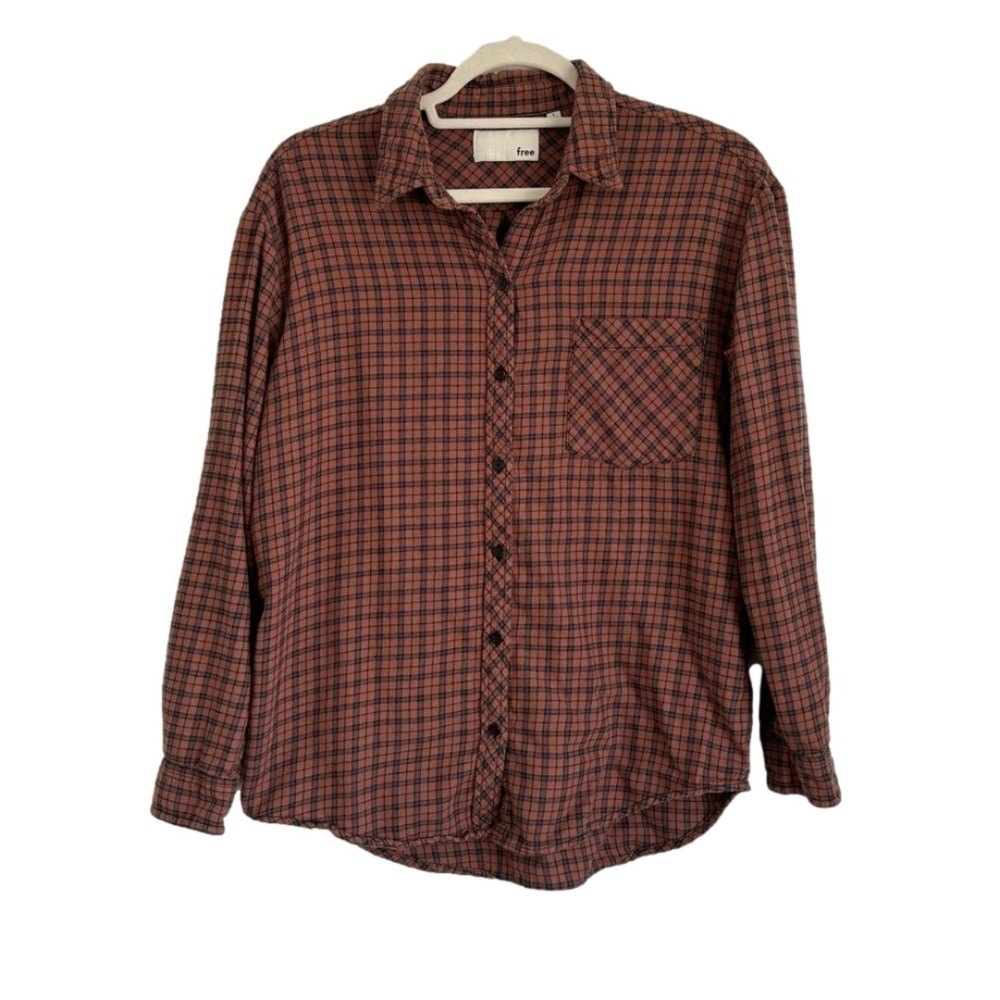 Artizia Wilfred Free plaid flannel button down shirt size S 100% Cotton